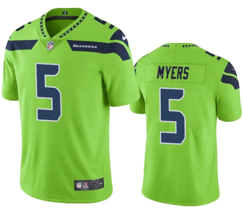 Men's Seattle Seahawks #5 Jason Myers Green Vapor Untouchable Limited Stitched Jersey